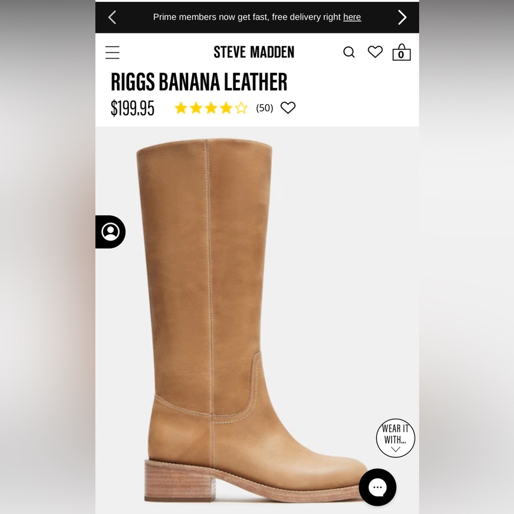 Steve Madden Riggs Boots. Size 8. Banana Leather. NWOB.